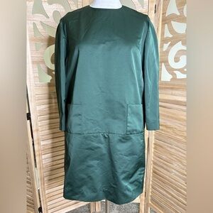 Marni Green Smock Dress Front Pockets